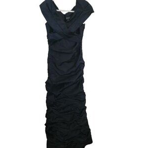 Adrianna Papell Occasions NWT Black Ruched Gown Maxi Dress Size 6